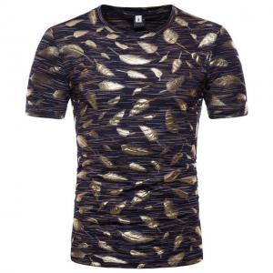 China Plus Size Mens Gold Foil T Shirt / Sublimation Oversized Band T Shirt Soft supplier