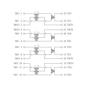 China 749020111 | LP82453NLE Ethernet Magnetic Transformers Gigabit SMD 24pins supplier