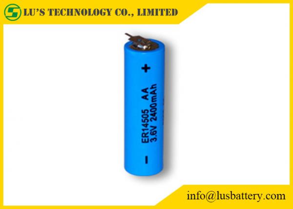 ER14505 Size AA 3.6 V 2.4Ah Lithium Thionyl Chloride AA Battery With Tabs