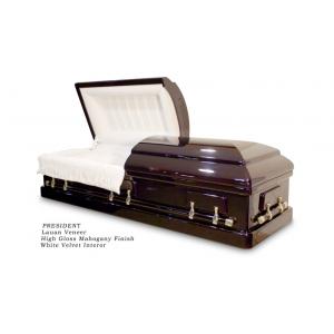 China High gloss black american style wooden casket , MDF with veneer supplier