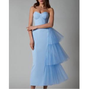China Custom Apparel Factory 100% Polyester Women's Sleeveless V Neck Maxi Dress Long Mesh Slim Slit Dress supplier