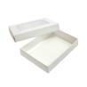 China 300g cardboard white window pvc box with your logo and custom surface coating and color printing wholesale