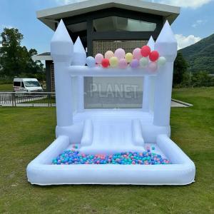 Portable Kids Party Bouncing Castle Inflatable Bouncer White Bounce House With Ball Pit And Slide
