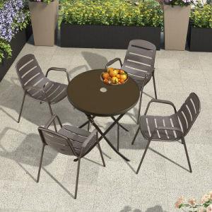 Uv Proof Iron Chair Unfolded Aluminum Outdoor Metal Table And Chairs