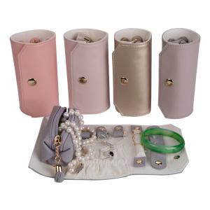 China Purple / Pink Leather Jewelry Bag For Jewelry Collect / Display 0.3kg Weight wholesale
