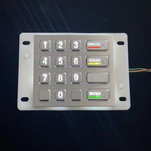 Waterproof Backlit Numeric Keypad Stainless Steel Luminous Metal