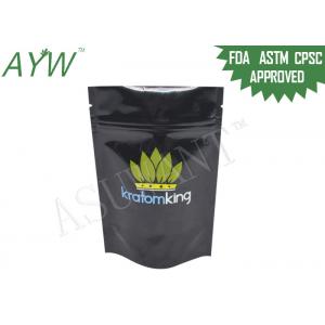 Opaque Black Stand Up Zipper Bags Light Barrier Doypack For Kratom Capsules