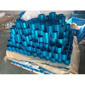 China precisión 6063T que corta los recintos de aluminio de la longitud de 100m m con color anodizado azul supplier