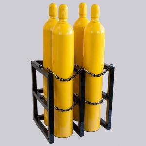 China Metal Fab Steel Gas Cylinder Rack Black Painting Cylinder Bottle Rack supplier