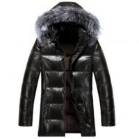 China Cool Winters Hooded Anorak Jacket With Fur Hood , Mens Padded Leather Jacket on sale