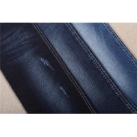 China 10oz 70 Cotton 26.5 Polyester Distressed Black Stretch Denim Fabric By The Yard on sale
