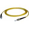 China Singlemode 9 / 125 μm ST to ST Simplex Fiber Optic Patch Cord in Yellow PVC Jacket wholesale