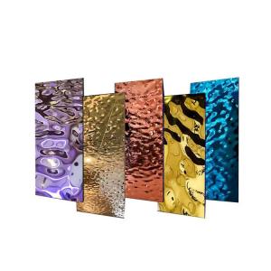 Colorful Water Ripples Decorative Gold Stainless Steel Sheet 304 Metal Wall Panel