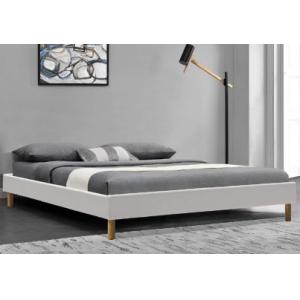 Graceful Concise Design Light Gray Linen Upholstered Bed Frame Without Headboard