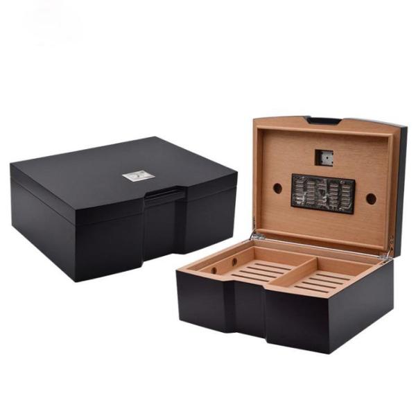 Boîte à cigares en bois à deux couches Humidor Hygromètre de haute précision SGS Certifié Grande capacité