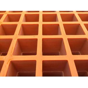 Orange Fiberglass Grating Panels / Fiberglass Walkway Grating Plastic Material