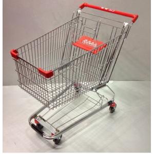 60L Four Wheel Shopping Trolley Grocery Store Carts Low Carbon Steel