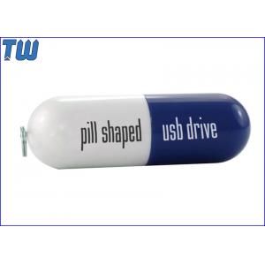 China Full Plastic Pill Shaped Usb Drive Medicine Promotional with Key Ring supplier