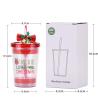 China The Most Popular Christmas Bell Double-layer Plastic BAP FREE Straw Drinking Water Cup wholesale
