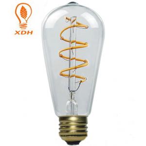 China 3000K ST64 Clear LED Filament Bulb , E27 4W Soft Filament Type LED Bulb supplier