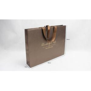 Bright Gold Iridescent Paper Bags Screen Printing Brown Paper Gift Bags