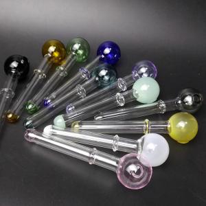 Small Borosilicate Glass Smoking Pipe Pyrex Oil Burner Round Shape