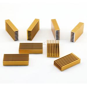 China Gold Extruded Skived Fin Heat Sink Aluminum Profiles 50 X 20 Mm Copper Pin Bonded supplier
