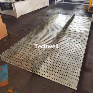 China 100-600mm Perforated Cable Tray Making Machine With Hydraulic Punching Pre Cutting supplier