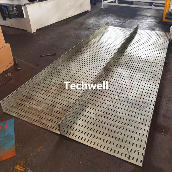 100-600mm Perforated Cable Tray Making Machine With Hydraulic Punching Pre