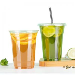 China 16oz Custom Disposable Plastic Cups With Dome Lids With Hole PP Odorless supplier