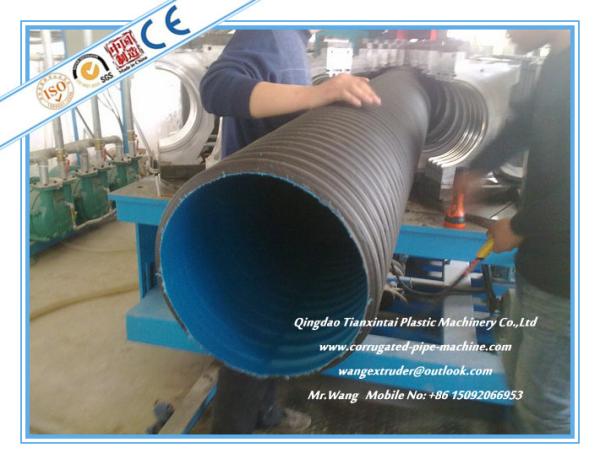 HDPE Double Wall Corrugated Pipe Extruder Machine / DWC Drainage Pipe Production Line
