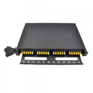 China Black ODF Patch Panel Simplex 24F 24 Port ST Fiber Patch Panel Face Plate 6 Slot supplier
