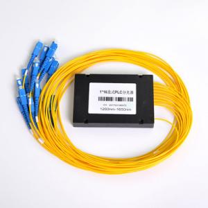 1X16 ABS Box PLC Splitter , SC UPC FTTB FTTH Fiber Optic Cable Splitter