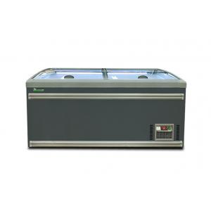 1040L Top Glass Door Horizontal Deep Chest Island Freezer For Shopping Mall