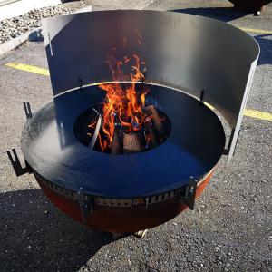 OEM ODM Outdoor Cooking Grills Corten Steel Ring Bbq Fire Pit With Log Store
