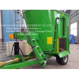 China Green Vertical TMR Mixers For Feeding Animal , Cow Cattle Feeding Mixer supplier