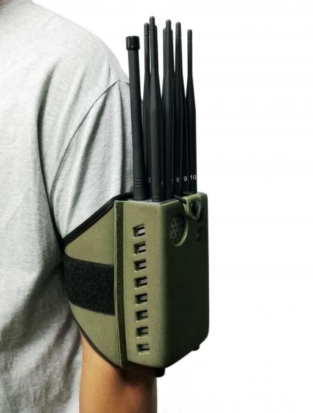 10 Bands Armband Cellphone Signal Jammer GSM PCS 3G 4G LOJACK GPS Wi-Fi Handheld