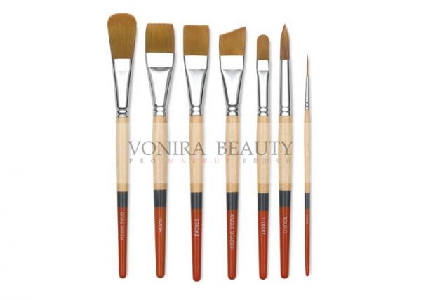 7Pcs Golden Taklon Art Body Paint Brushes Watercolor Acrylic Oil Paint Brushes