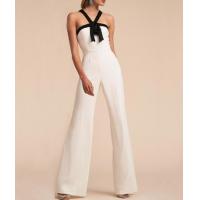 China Custom Clothing Factory China Women'S Sexy Jumpsuit Halter Neck Sleeveless Wide Leg Long Pant Romper One Piece Outfit on sale
