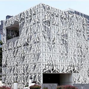 Decorative Metal Curtain Wall 3D Aluminum Perforated Cladding Panels