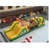 Challenging Inflatable Obstacle Course Bounce House Red , Blue , Black