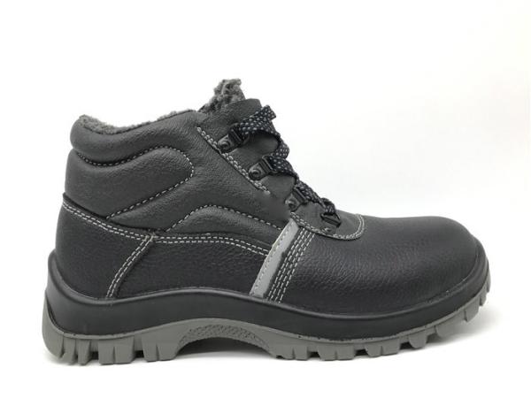 Easy Cleaning Black Work Shoes Precaution Reflective Tape For Night Work