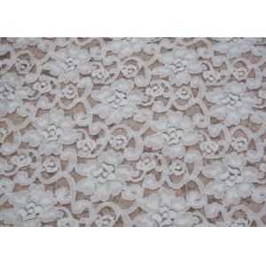 China La mode a balayé la forme blanche de fleur de tissu de dentelle, la largeur étirable CY-LQ0042 de 135cm supplier