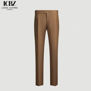 China Calças Slim Fit de algodão puro com botão parisiense e fecho de fecho supplier