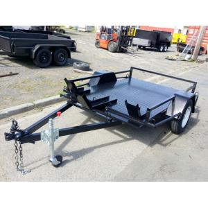 China Flatbed 8x6 Motor Bike / Motorcycle Transport Trailer Single Axle 1400kg Load supplier