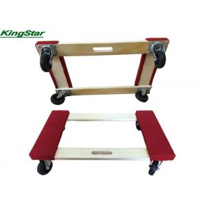China Heavy Duty 4 Wheel Dolly Cart , Flat Moving Dolly With Red Carpeted Both Ends supplier