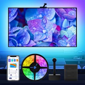 RGBIC WiFi LED TV Ambient Backlight , Ambient LED Strip For TV With Camera