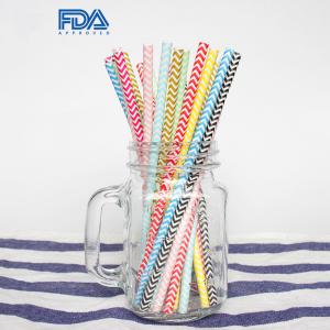 China FDA Certificate Disposable Biodegradable Paper Straws With Different Pattern supplier