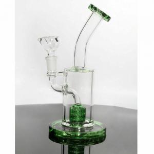 China 8Inch Green Glass Oil Burner Water Bong glass blunt bubbler With 14mm Male Bowl supplier