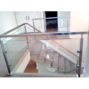 304 Stainless Steel 850mm Handrail Glass Balustrade Square Pipe 1mm
